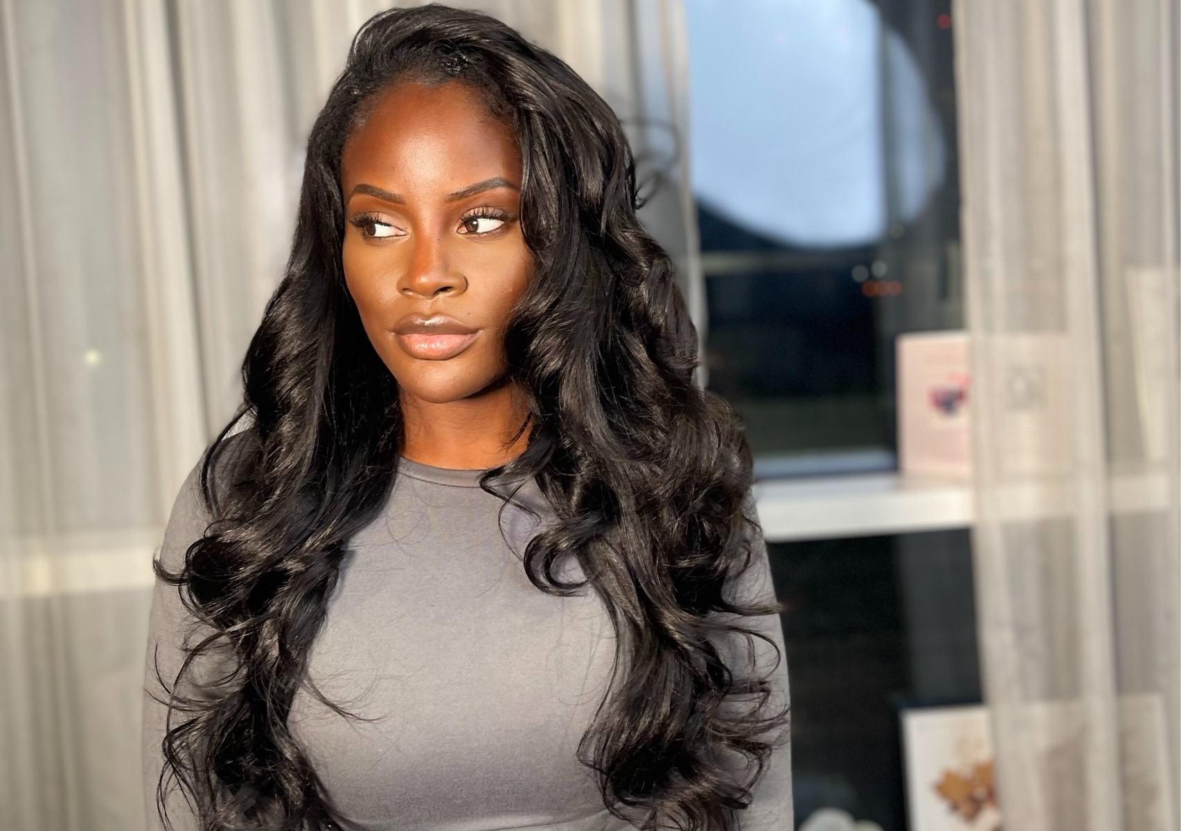 Sew-in 360 leave-out or Faux middle part 
