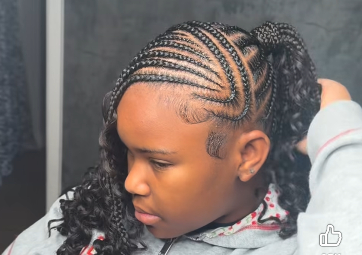 Braided pony with bang