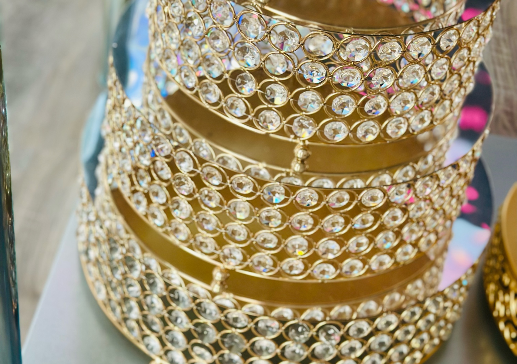 BASE PARA CAKE SIMULANDO DIAMANTES 10”