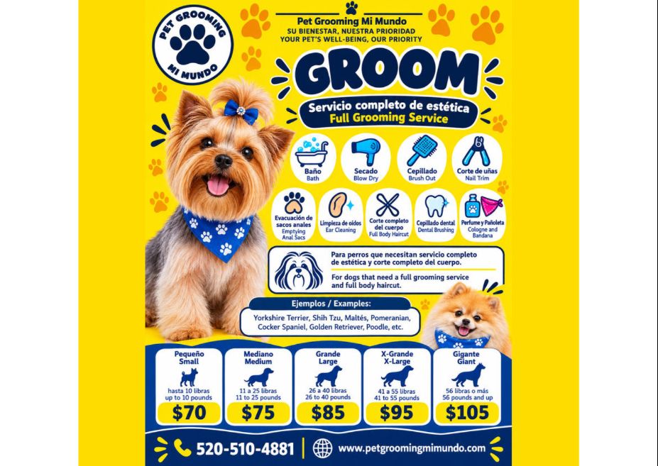Groom (To confirm your appointment, a $25 deposit is required.)