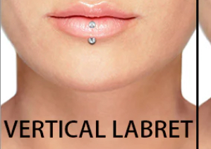 Vertical labret piercing 