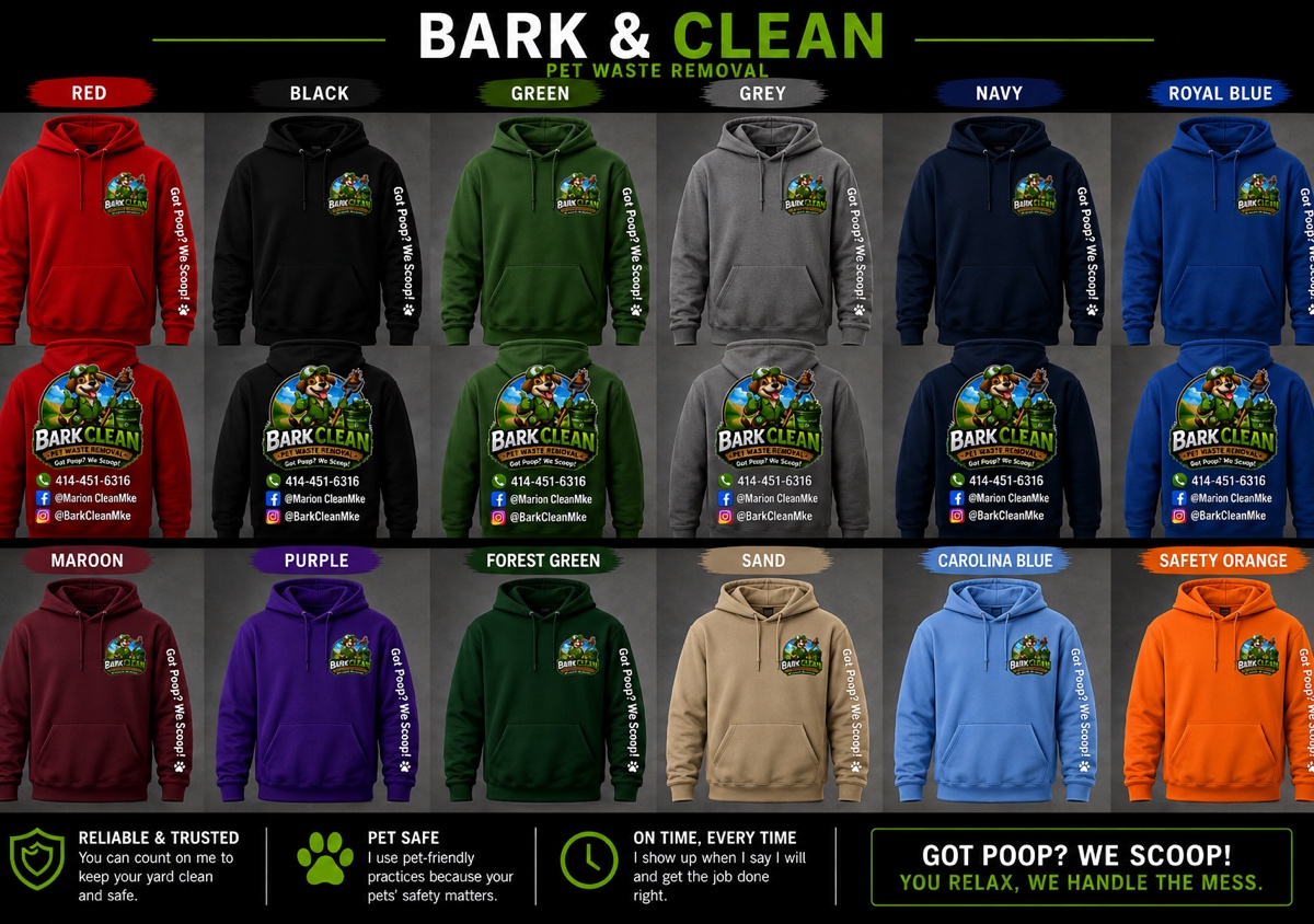 BarkClean pullover hoodies