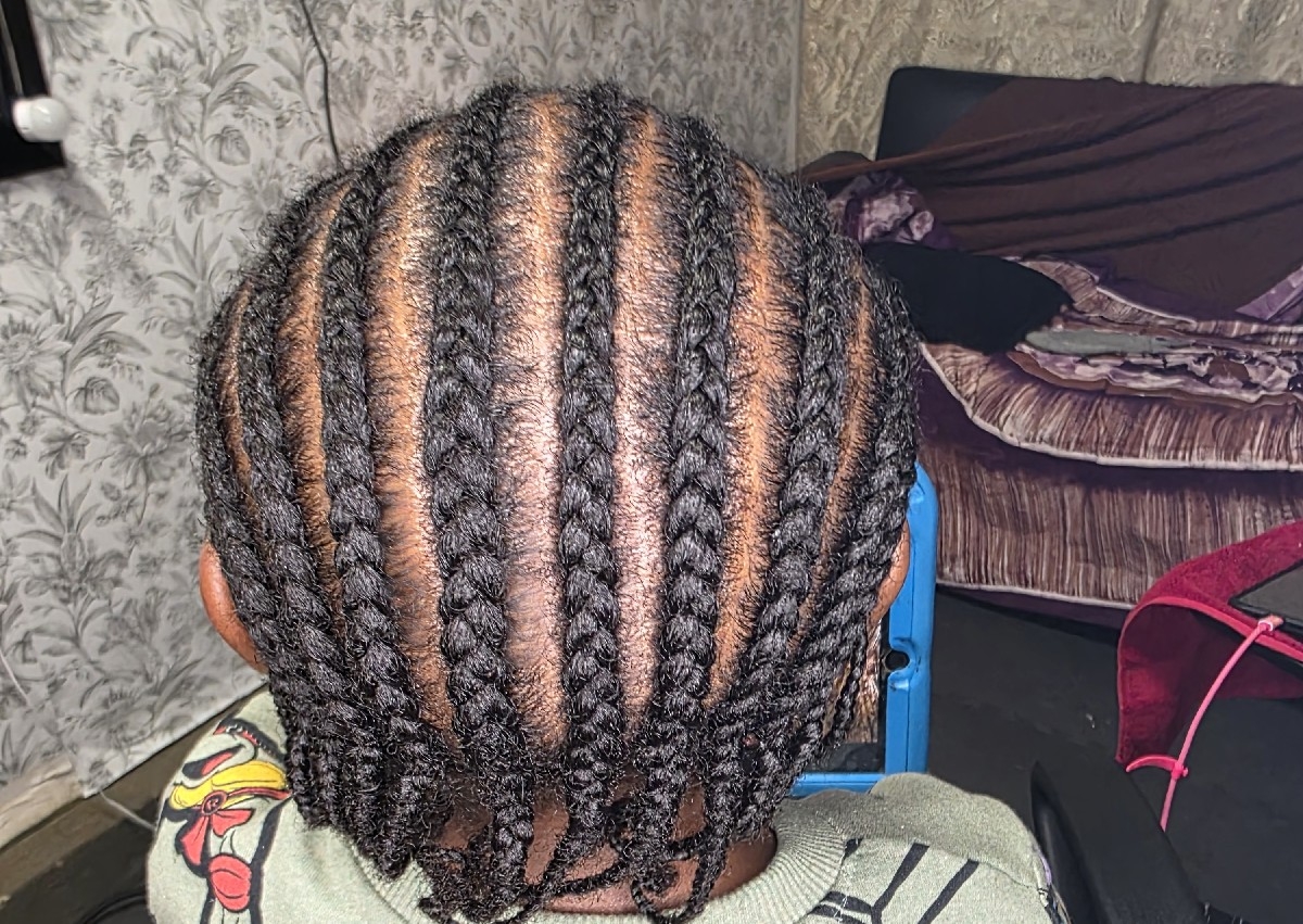 Boy cornrow straight back 