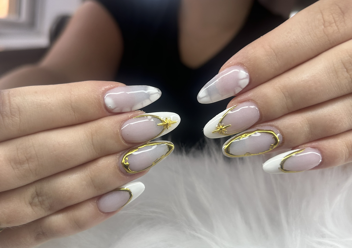 acrylic full set with tips hands