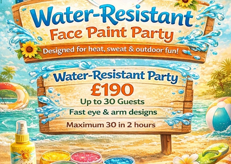 WATER RESISTANT Face Paint Party (up to 30 guests)