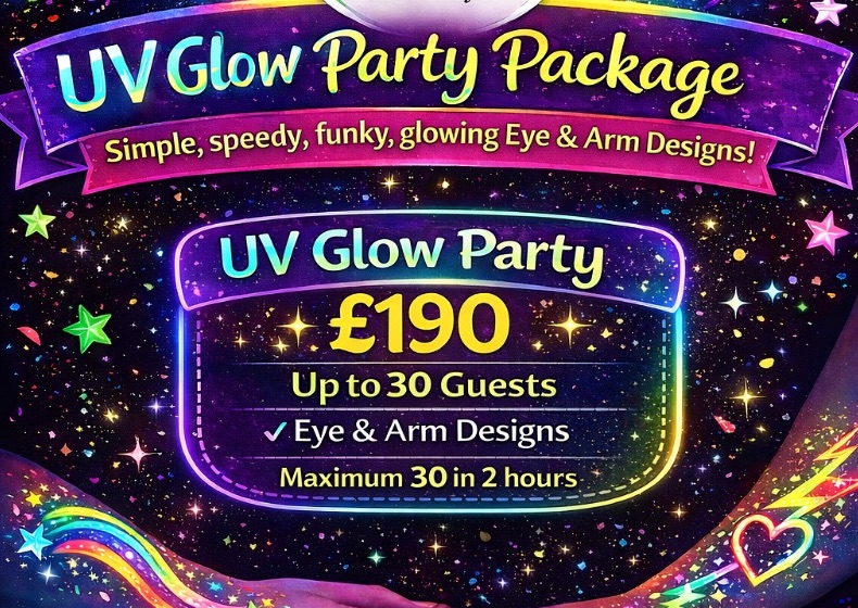 UV GLOW Party (up to 30 guests)