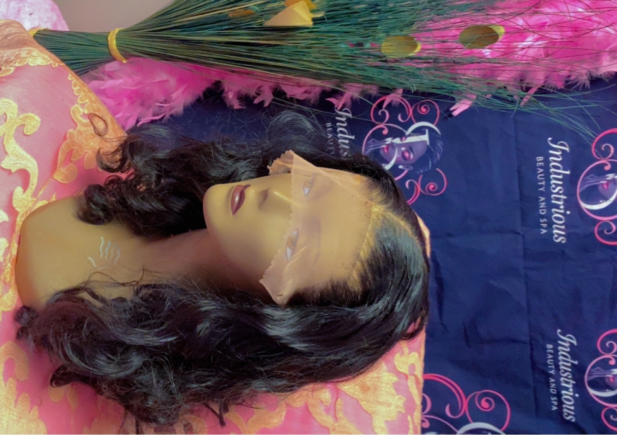 13x6 Body Wave Lace Front Wig  Synthetic Heat Resistant Fiber,  Natural Black (26 Inch)