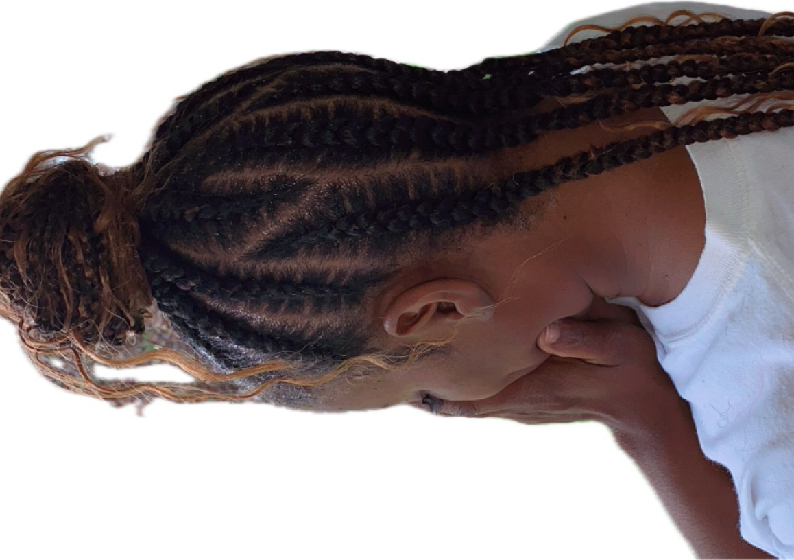 Half up half down braids