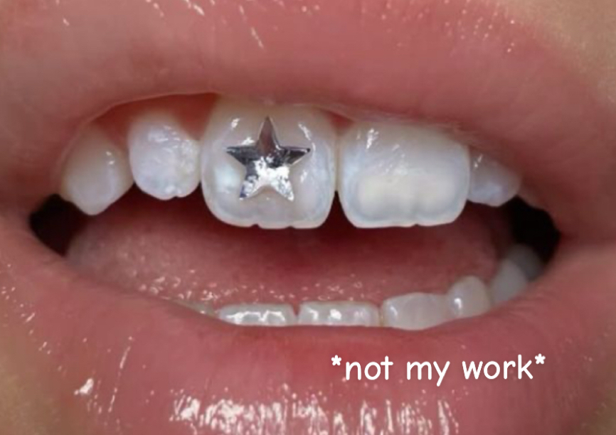 1x Swarovski shape tooth gem 
