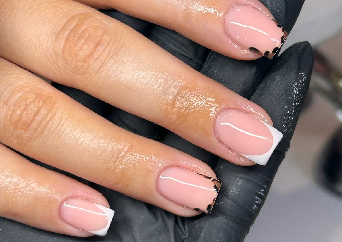 Biab + minimal nail art (1-2 nails/ simple designs)