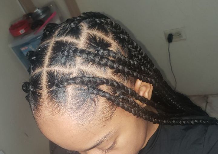 Girl jumbo box braids with extension