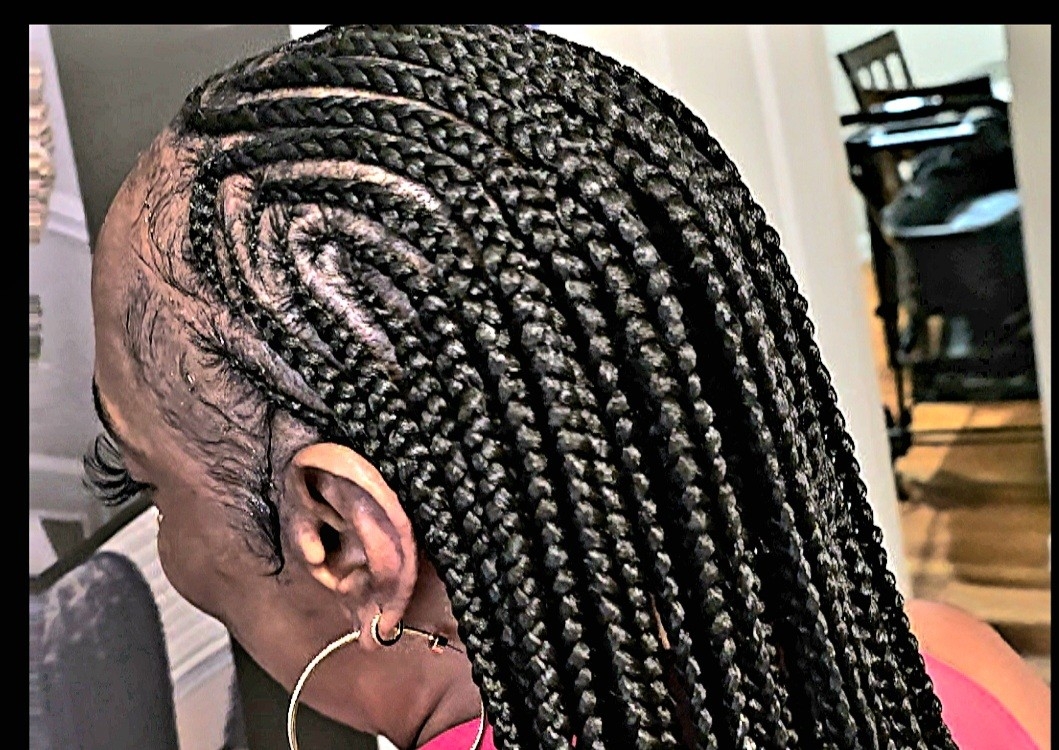 Half&half knotless/cornrows midback/waistlength 