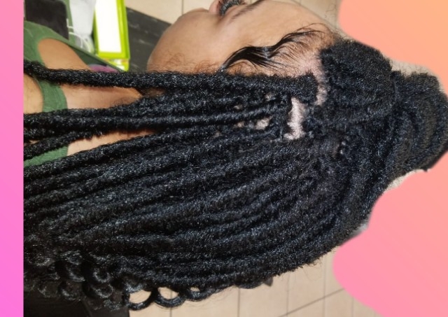 Crochet installed with locs/braided hair 
