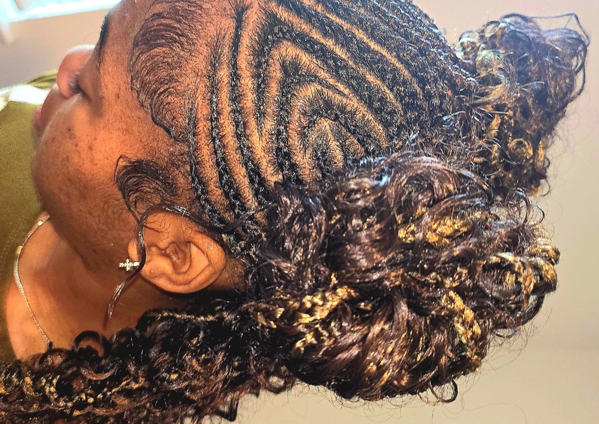 Half&half (cornrows/knotless boho bob)