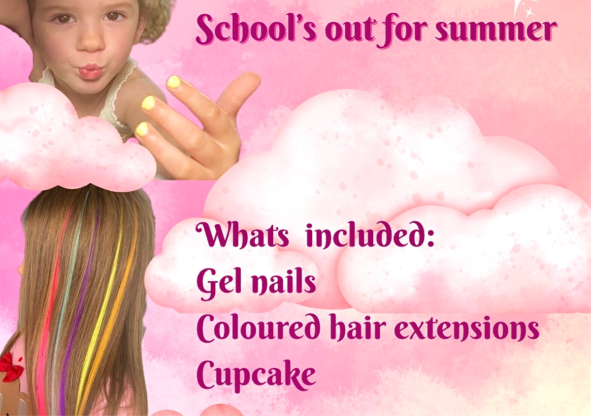 Hair extensions and gel nails