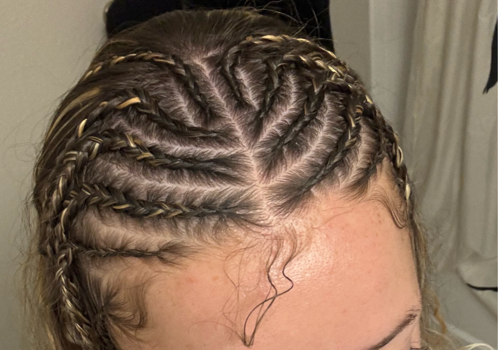 Half up-half down womens braids