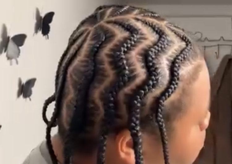 zig-zag stitch braids