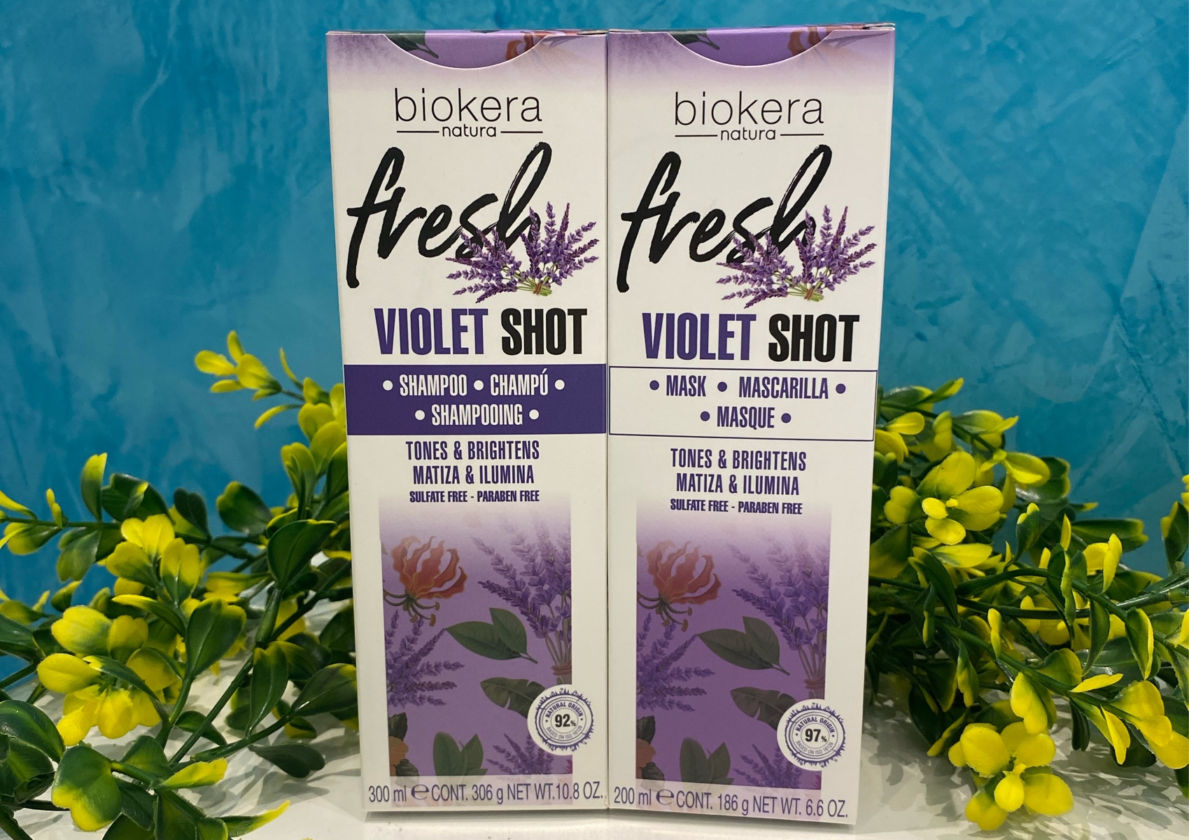 Violet Shot shampoo/violet shot mascarilla