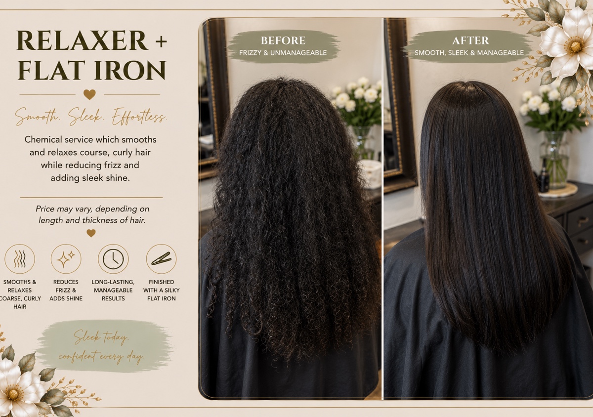 Relaxer + Flat Iron