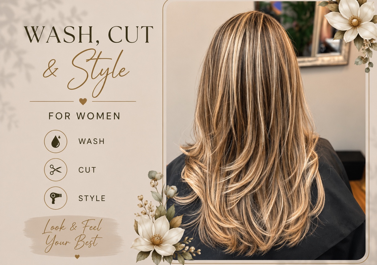 Women’s Cut w/wash and basic style 