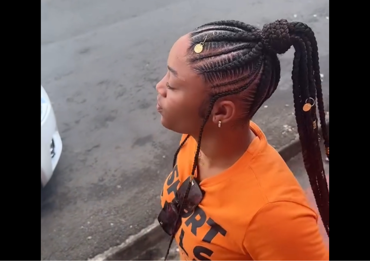 Up do Mid back cornrows 