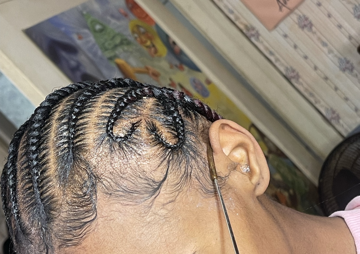 Women stitch braid design 