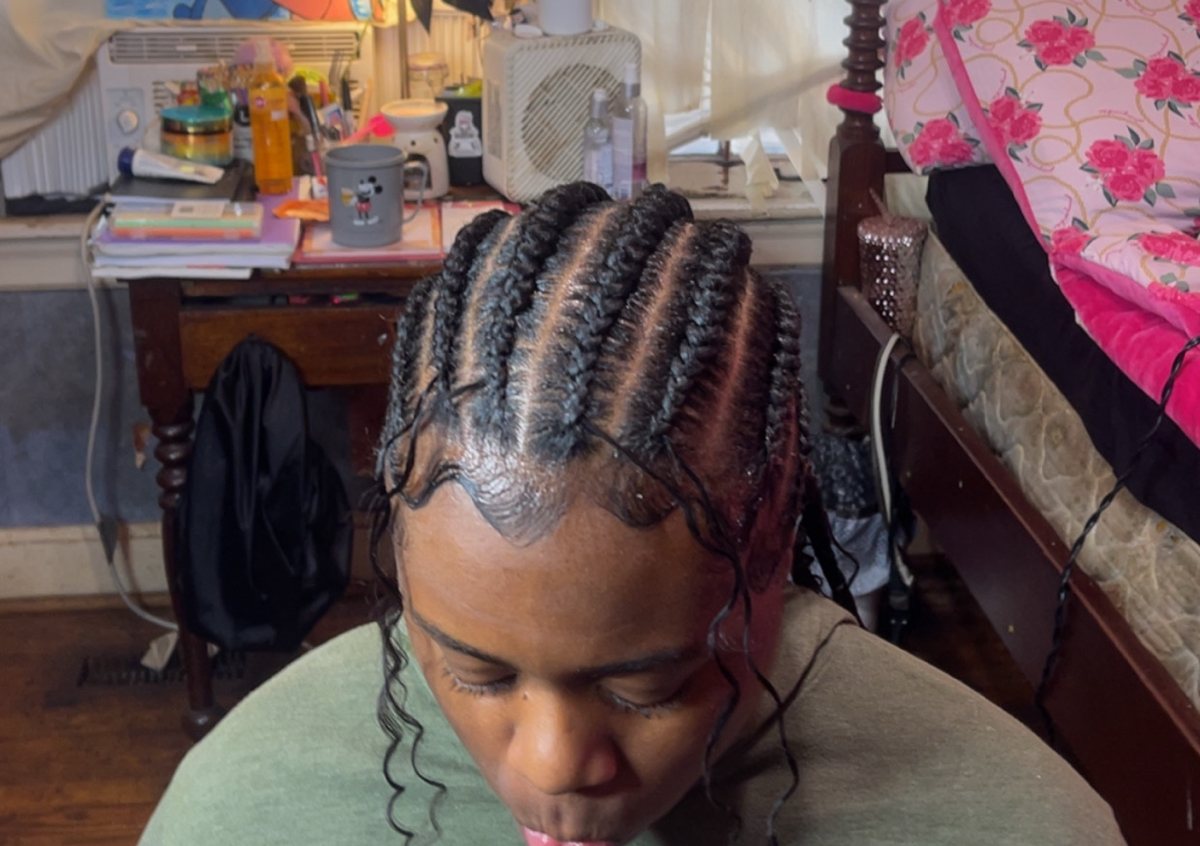 Womens stitch braid straight back 