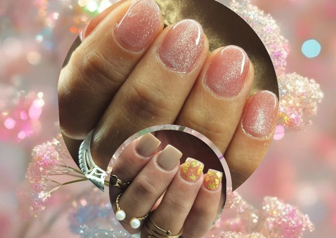 💅🏻soft gel tips corto ➡️un solo color & brillito en dos uñas si Haci lo desea 