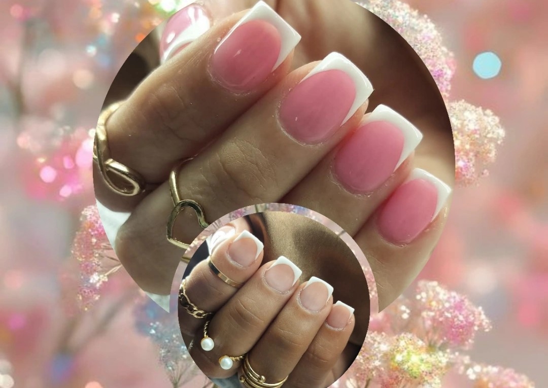 💅🏻Uñas acrílicas cortas➡️ dos tonos o french  
