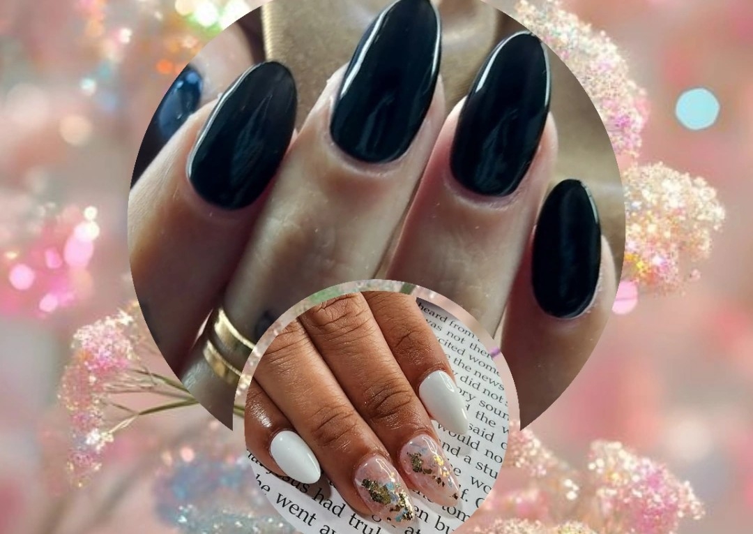 💅🏻soft gel tips mediano ➡️un solo color & brillito en dos uñas si Haci lo desea 