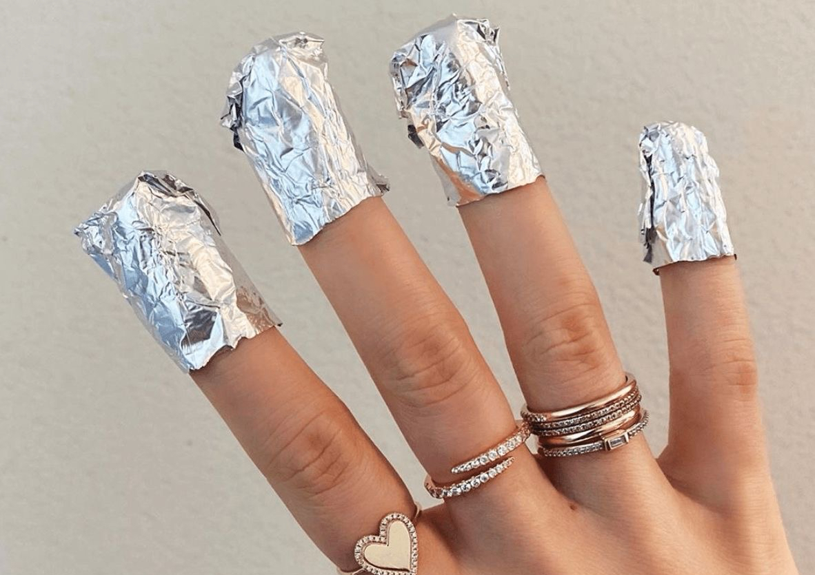 Soaking off nails that were done by me 