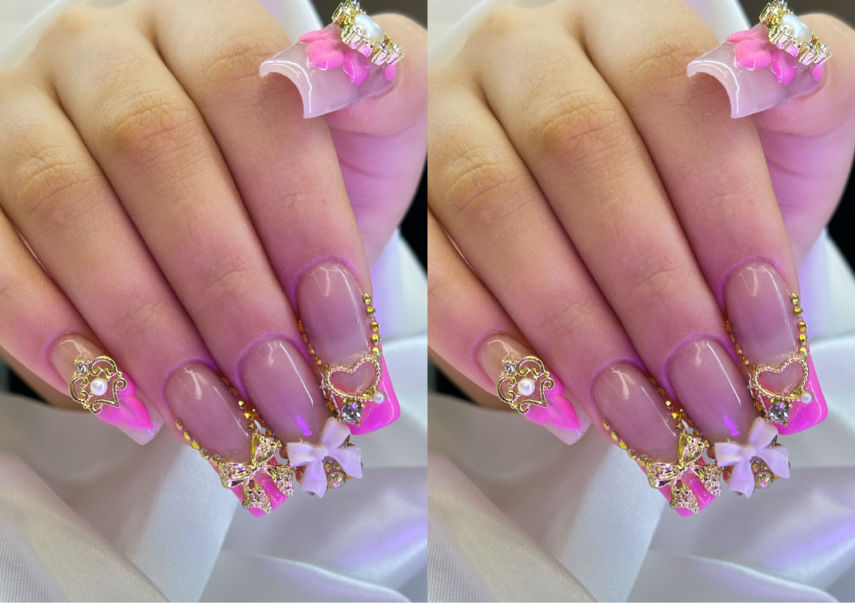 Nails Art (piedras + 6 en cada uñas +joyeria)