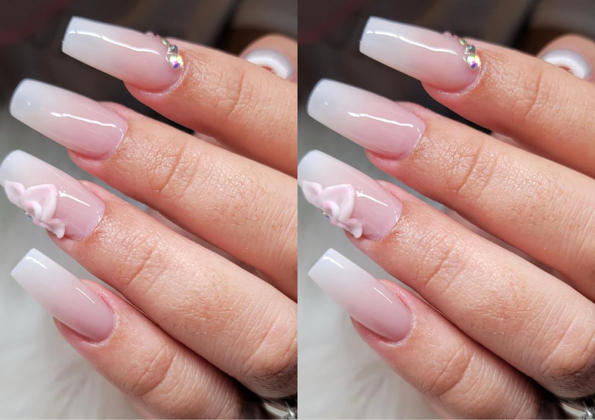 Nails Art 3 D (2 flores )