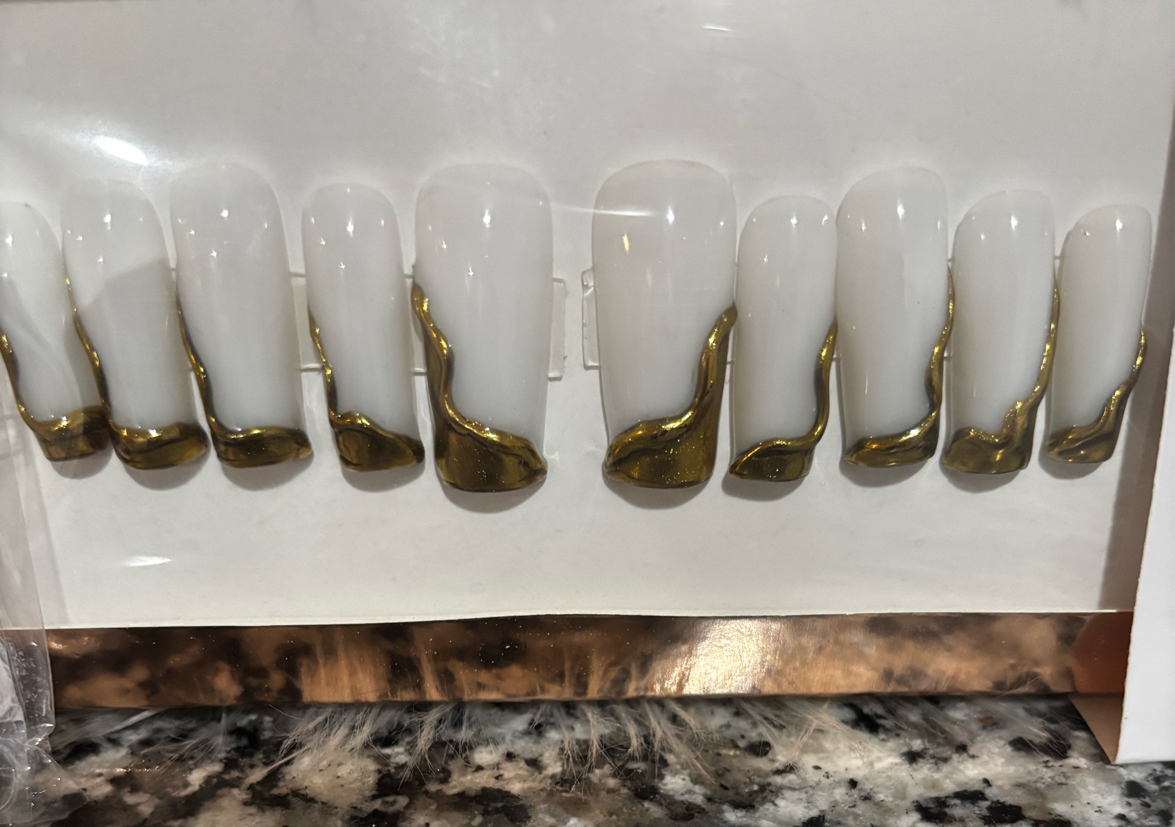 Gold Chrome Press On Nail Set