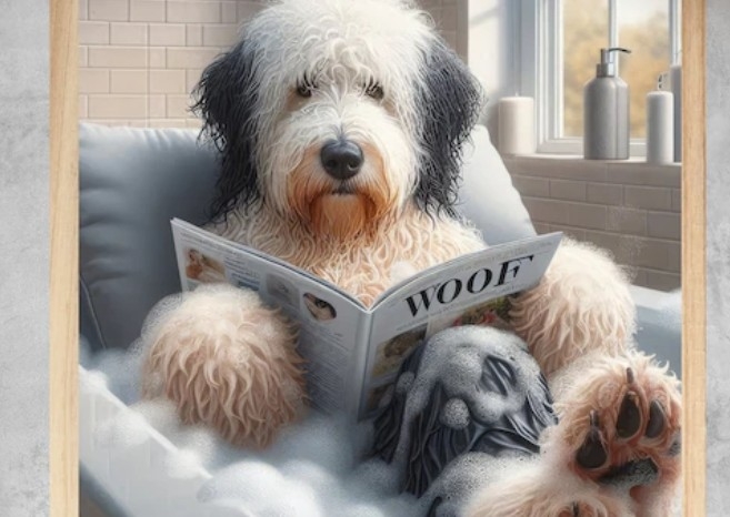 Bubble bath, long coat 70-90lbs