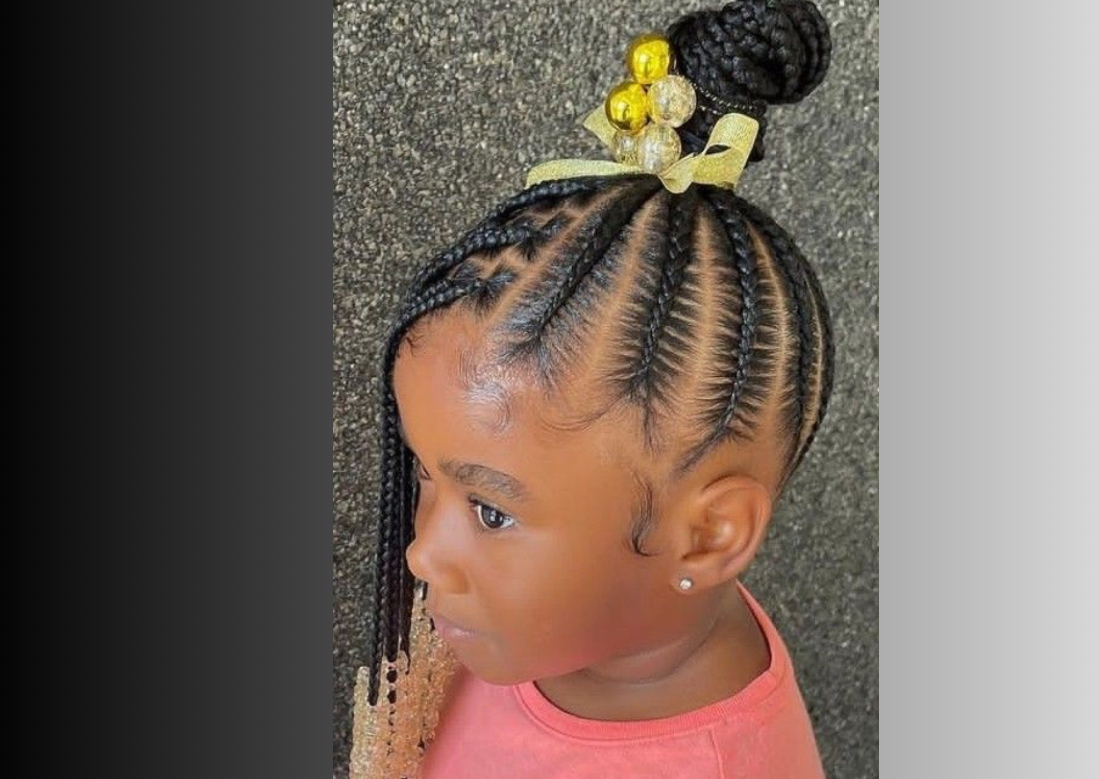 Kids cornrows with extensions 