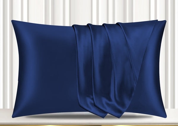 Blue Satin Pillowcase