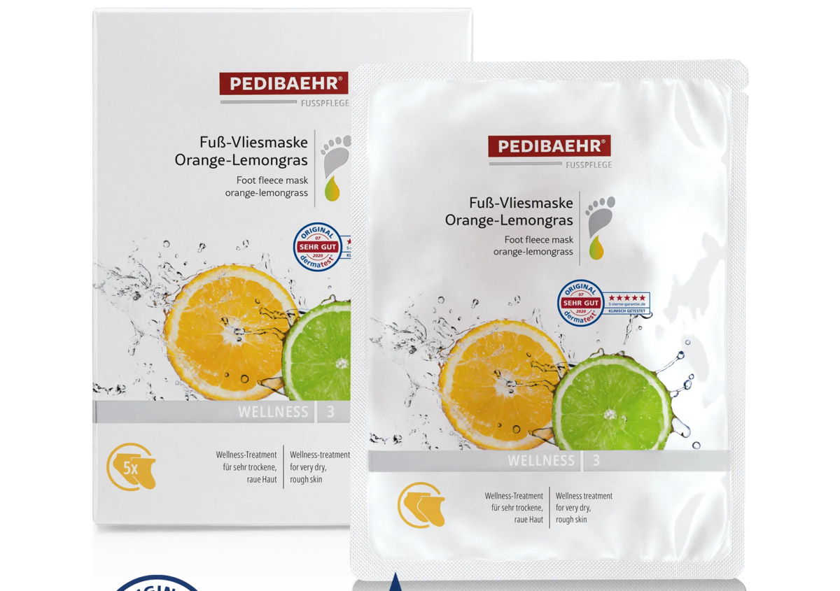 Fuß-Vliesmaske Orange-Lemongras