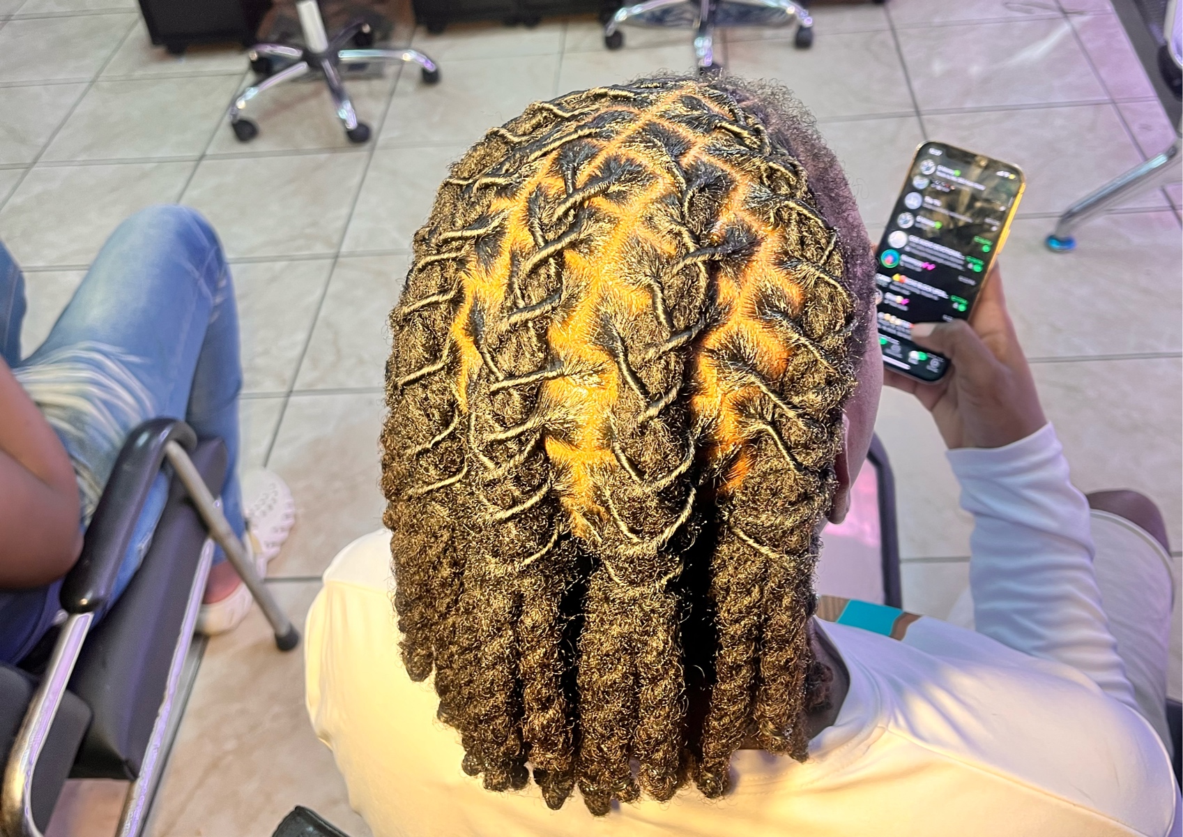 Row Back Barrel Braids (Above Shoulder Length)