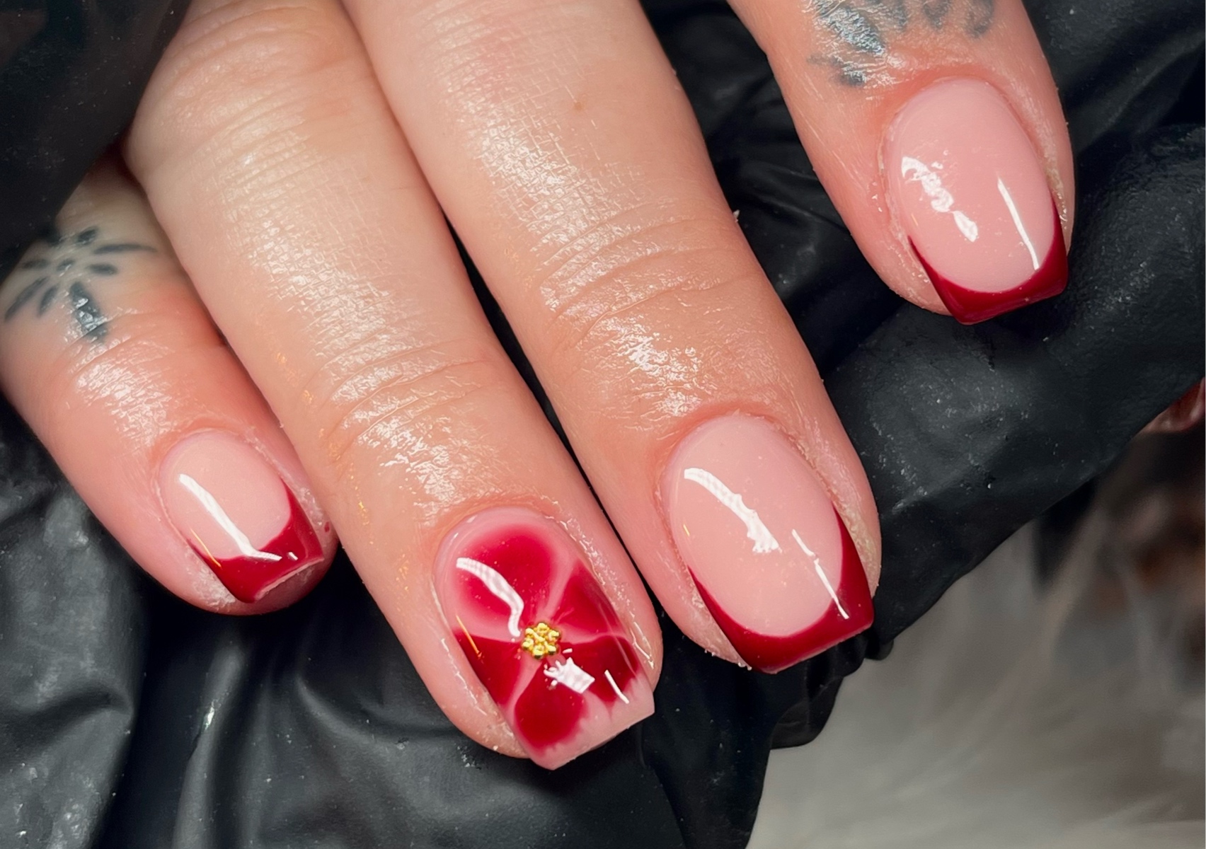 builder gel detailed nail art