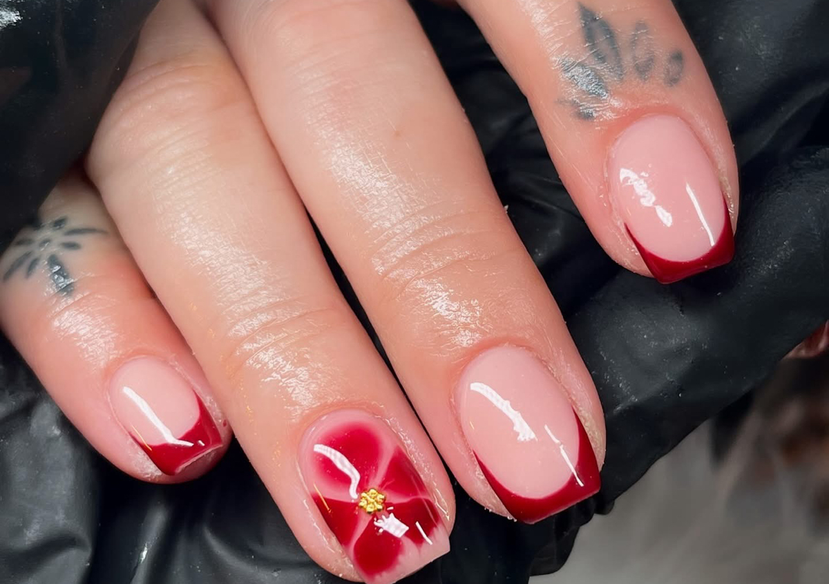 hard gel detailed nail art 