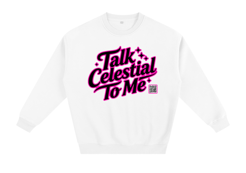 Talk Celestial to Me - Crewneck - White, Pink