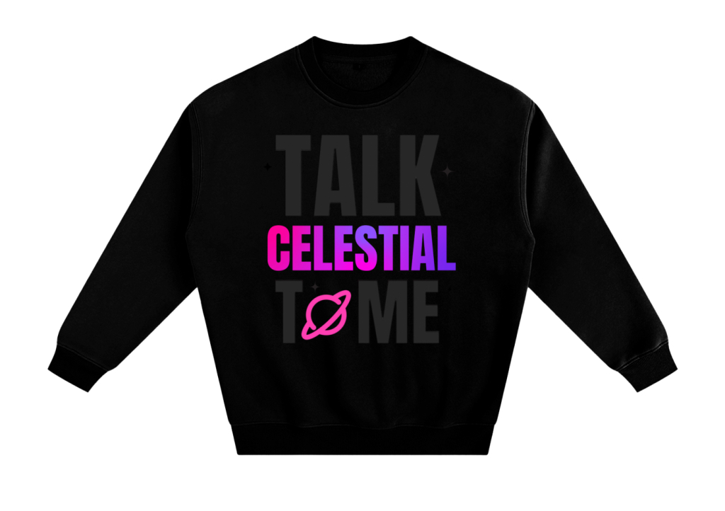 Talk Celestial to Me - Planet Crewneck, BLK