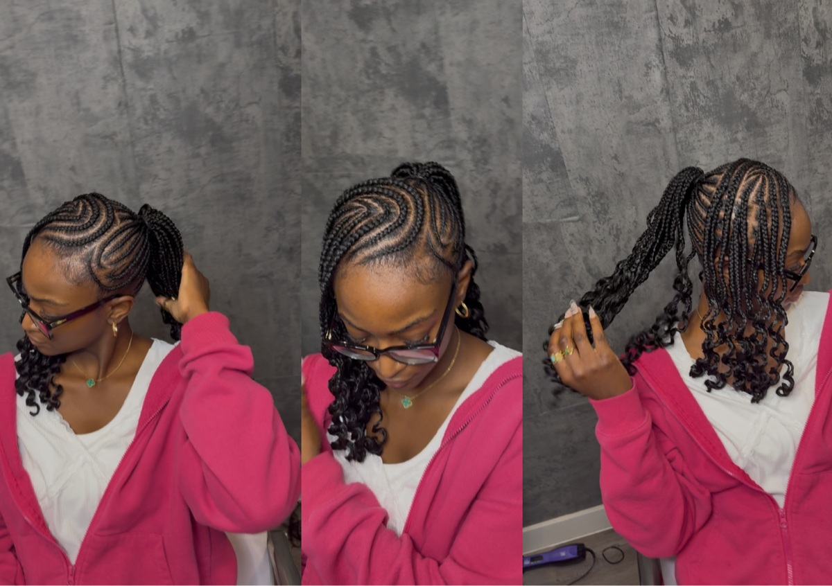 Freestyle cornrows/feed in braids(default: Waist Length)