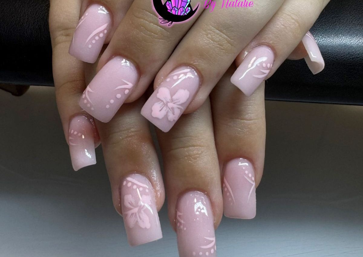 Acrylic Full set  - Tips/Sculpted + Simple nail art - Short medium length