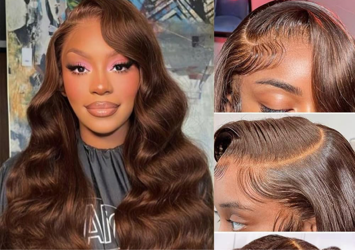 Chocolate Brown Lace Front Wig Human Hair