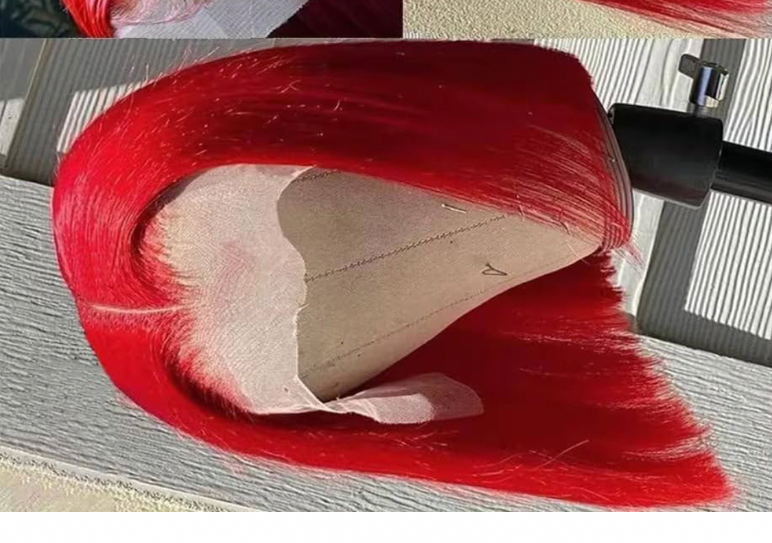 Red Bob Wig Human Hair Straight
