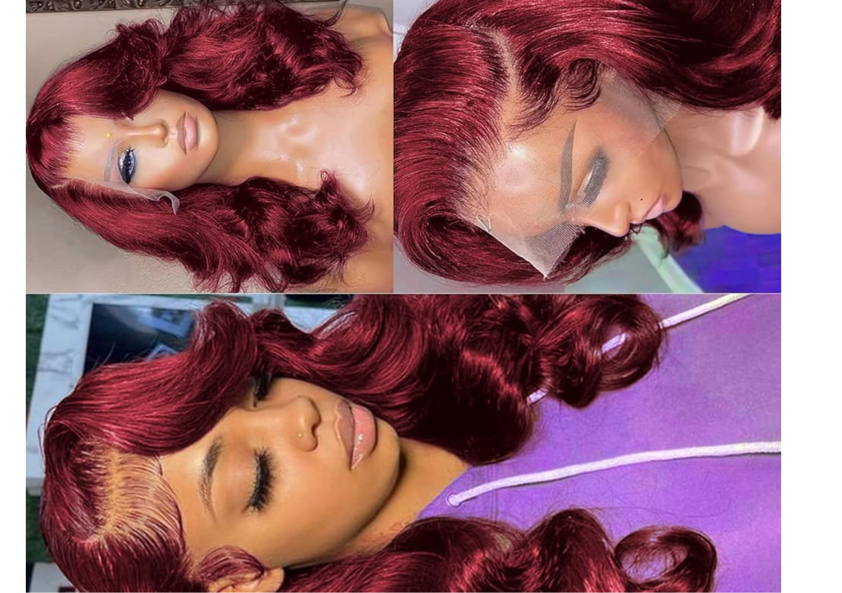 99j Burgundy Lace Front Wigs Human Hair