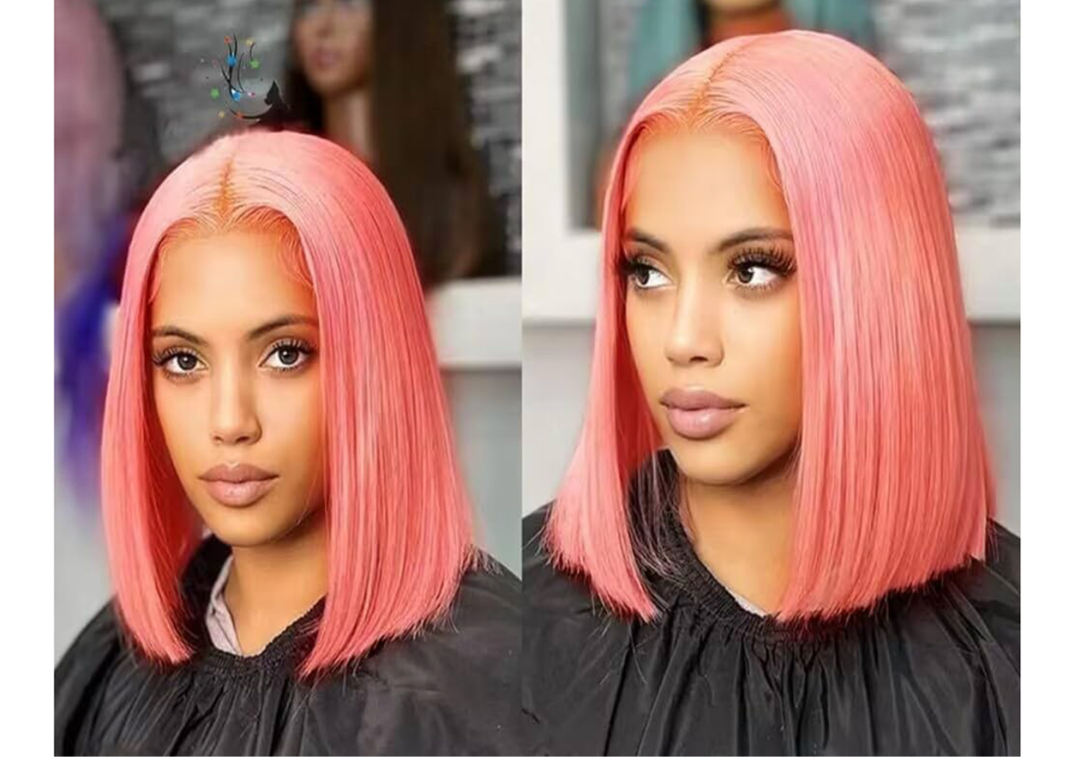 Pink Bob Wig Human Hair