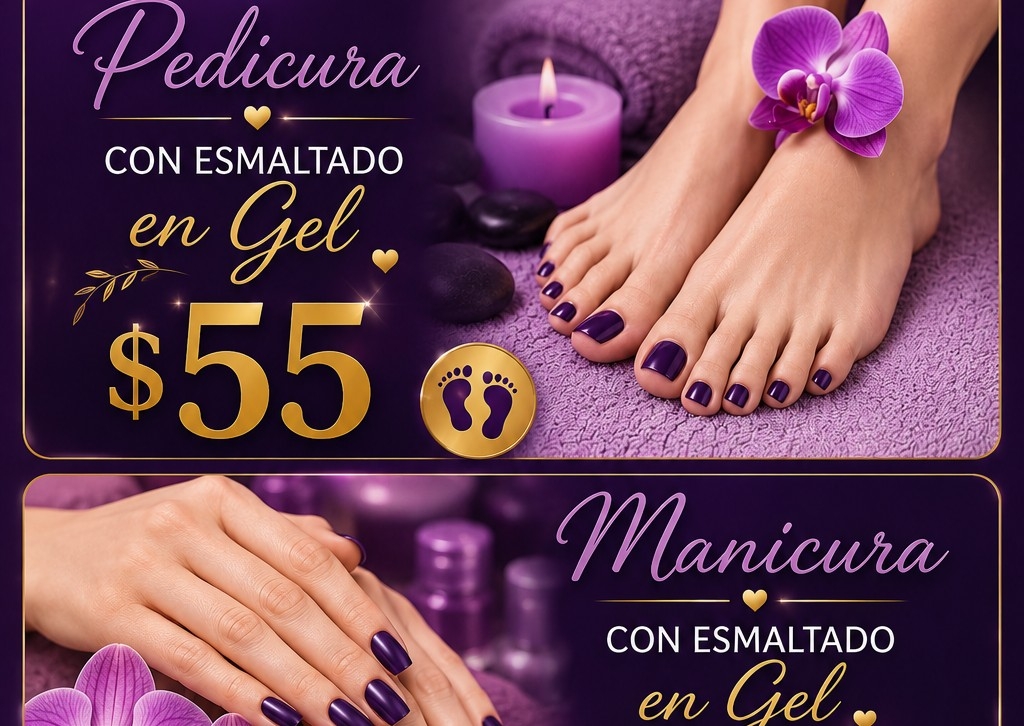 Pedicure con esmaltado en  Gel